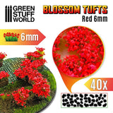Blossom Flowered Tufts - Red 6mm - Green Stuff World - 40x Self Adhesives - Gootzy Gaming