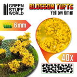 Blossom Flowered Tufts - Yellow 6mm - Green Stuff World - 40x Self Adhesives - Gootzy Gaming