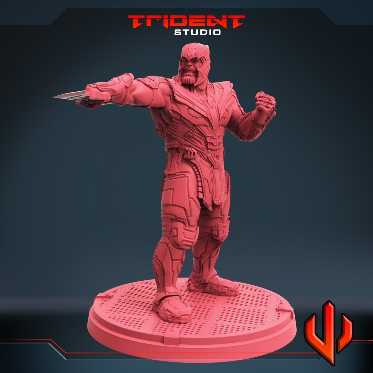 Blue Alien Conqueror Resin Miniature - MCP/Crisis Protocol Compatible (40mm tall) Resin 3D Print - Trident Studios - Gootzy Gaming