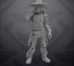 Blue Merc Gunslinger Miniature - SW Legion Compatible (38-40mm tall) Resin 3D Print - Skullforge Studios - Gootzy Gaming