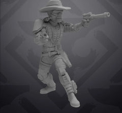 Blue Merc Gunslinger Miniature - SW Legion Compatible (38-40mm tall) Resin 3D Print - Skullforge Studios - Gootzy Gaming