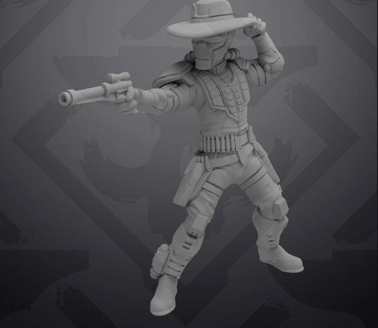 Blue Merc Gunslinger Miniature - SW Legion Compatible (38 - 40mm tall) Resin 3D Print - Skullforge Studios - Gootzy Gaming