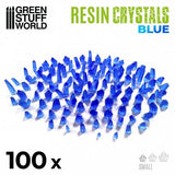 Blue Resin Crystals - Small Size - Green Stuff World - 100 Crystal Bits - Gootzy Gaming