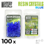 Blue Resin Crystals - Small Size - Green Stuff World - 100 Crystal Bits - Gootzy Gaming