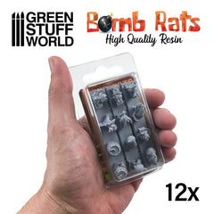 Bomb Giant Rats Collection - Unpainted Cast Resin Decoration Kit - Green Stuff World - Gootzy Gaming