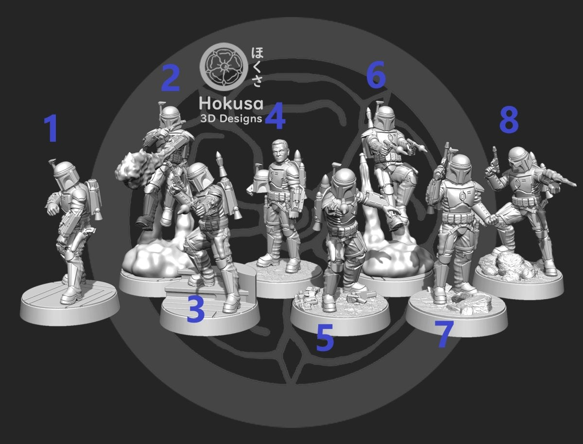 Bounty Hunter #1 - Single Miniature - SW Legion Compatible (38-40mm tall) Resin 3D Print - Hokusa Designs - Gootzy Gaming