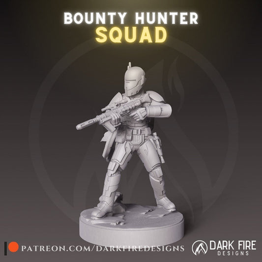 Bounty Hunter 1 with Rifle - SW Legion Compatible (38 - 40mm tall) Resin 3D Print - Dark Fire Designs - Gootzy Gaming