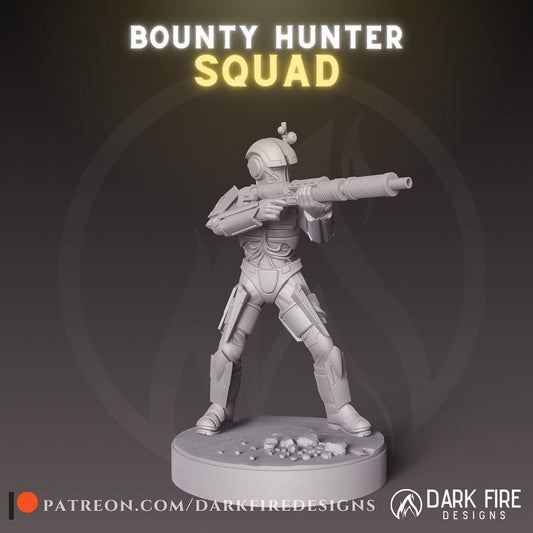 Bounty Hunter #2 with Sniper - SW Legion Compatible (38-40mm tall) Resin 3D Print - Dark Fire Designs - Gootzy Gaming