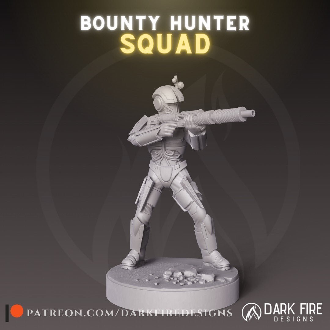 Bounty Hunter 2 with Sniper - SW Legion Compatible (38 - 40mm tall) Resin 3D Print - Dark Fire Designs - Gootzy Gaming