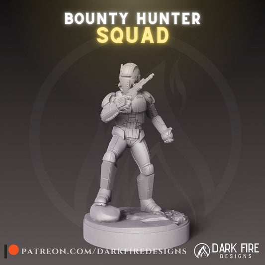 Bounty Hunter #3 with Pistol - SW Legion Compatible (38-40mm tall) Resin 3D Print - Dark Fire Designs - Gootzy Gaming