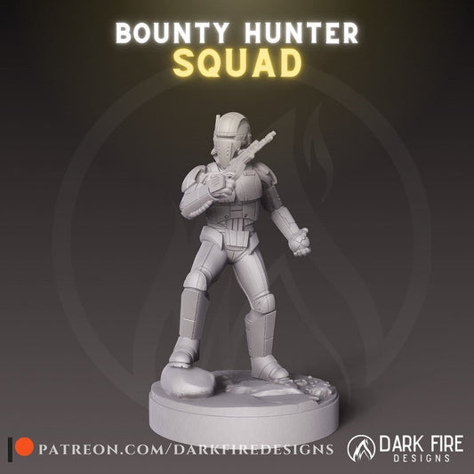 Bounty Hunter 3 with Pistol - SW Legion Compatible (38 - 40mm tall) Resin 3D Print - Dark Fire Designs - Gootzy Gaming