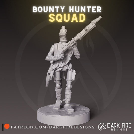 Bounty Hunter #5 Droid with Heavy Rifle - SW Legion Compatible (38-40mm tall) Resin 3D Print - Dark Fire Designs - Gootzy Gaming