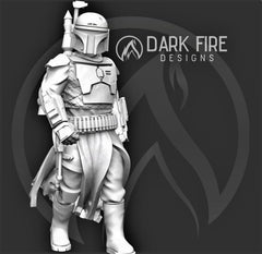 Bounty Hunting Hermit Mando Miniature - SW Legion Compatible (38 - 40mm tall) Multi - Piece Resin 3D Print - Dark Fire Designs - Gootzy Gaming