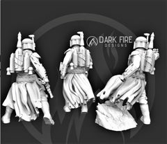 Bounty Hunting Hermit Mando Miniature - SW Legion Compatible (38 - 40mm tall) Multi - Piece Resin 3D Print - Dark Fire Designs - Gootzy Gaming