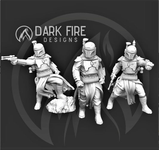 Bounty Hunting Hermit Mando Miniature - SW Legion Compatible (38 - 40mm tall) Multi - Piece Resin 3D Print - Dark Fire Designs - Gootzy Gaming