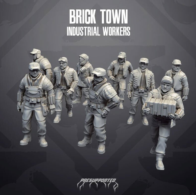 Brick Town Industrial Civilian Workers - SW Legion Compatible Miniature (38 - 40mm tall) High Quality 8k Resin 3D Print - Skullforge Studios - Gootzy Gaming