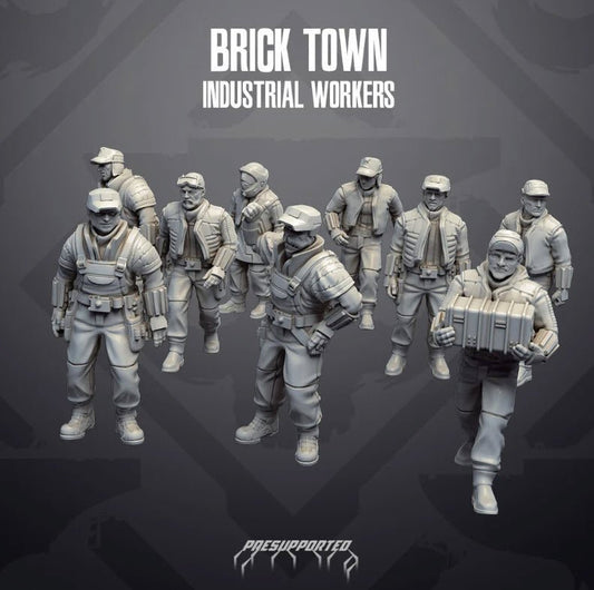 Brick Town Industrial Civilian Workers - SW Legion Compatible Miniature (38 - 40mm tall) High Quality 8k Resin 3D Print - Skullforge Studios - Gootzy Gaming