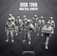 Brick Town Industrial Civilian Workers - SW Legion Compatible Miniature (38 - 40mm tall) High Quality 8k Resin 3D Print - Skullforge Studios - Gootzy Gaming