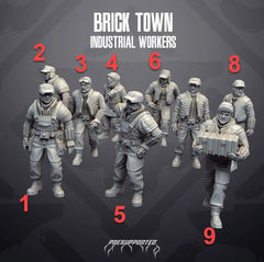 Brick Town Industrial Civilian Workers - SW Legion Compatible Miniature (38-40mm tall) High Quality 8k Resin 3D Print - Skullforge Studios - Gootzy Gaming