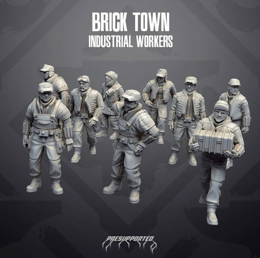 Brick Town Industrial Civilian Workers - SW Legion Compatible Miniature (38-40mm tall) High Quality 8k Resin 3D Print - Skullforge Studios - Gootzy Gaming