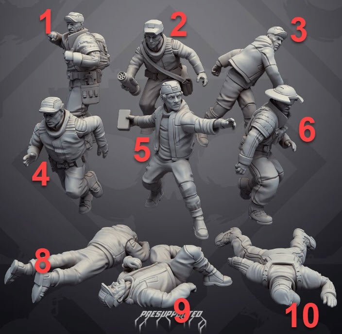 Brick Town Insurgent Rioter Civilians - SW Legion Compatible Miniature (38 - 40mm tall) High Quality 8k Resin 3D Print - Skullforge Studios - Gootzy Gaming