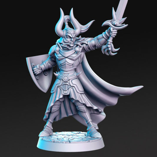 Bright Paladin - Single Roleplaying Miniature for D&D or Pathfinder - 32mm Scale Resin 3D Print - RN EStudios - Gootzy Gaming