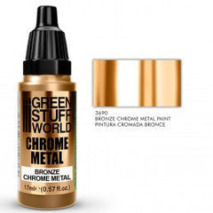 Bronze - Bronze Chrome Metallic Paint - Green Stuff World - 17 mL Dropper Bottle - Gootzy Gaming