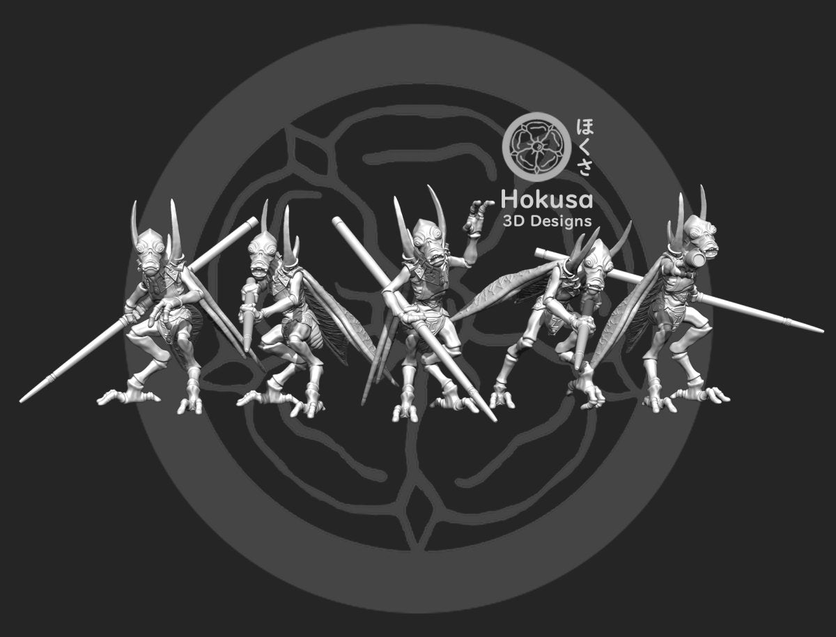 Bug Royal Guard Miniatures - 5 Mini Bundle - SW Legion Compatible (38-40mm tall) Resin Multi-Piece 3D Print - Hokusa Designs - Gootzy Gaming