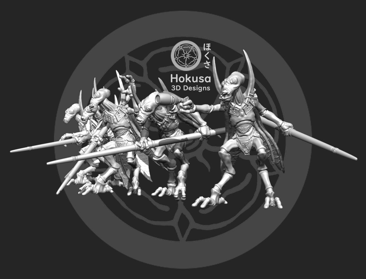 Bug Royal Guard Miniatures - 5 Mini Bundle - SW Legion Compatible (38-40mm tall) Resin Multi-Piece 3D Print - Hokusa Designs - Gootzy Gaming