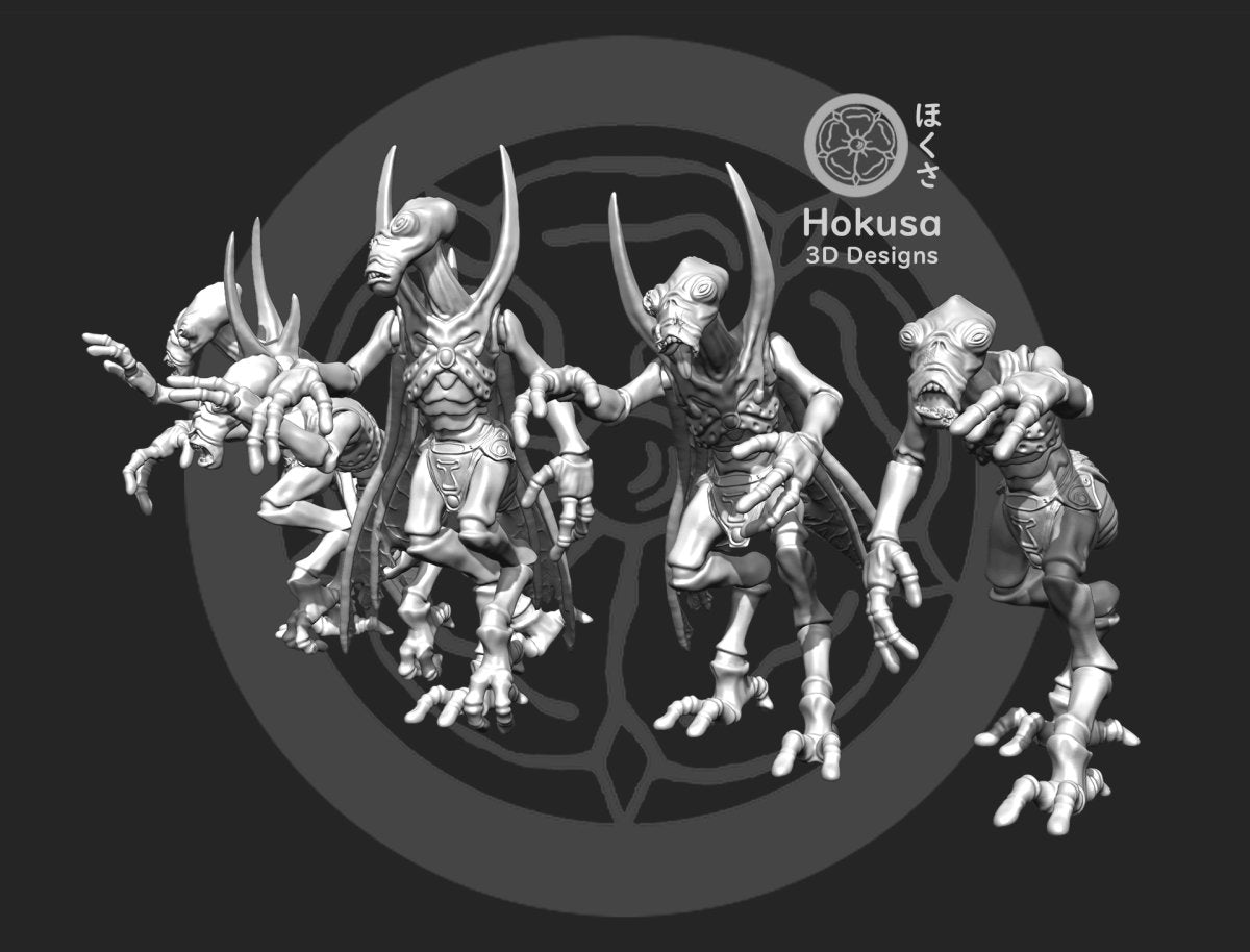 Bug Zombie Squad Miniatures - 5 Mini Bundle - SW Legion Compatible (38-40mm tall) Resin Multi-Piece 3D Print - Hokusa Designs - Gootzy Gaming