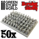 Burning Skulls - Unpainted High Quality Resin - Green Stuff World - Gootzy Gaming