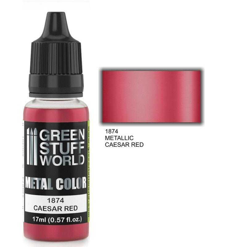 Caesar Red - Red Metallic Paint - Green Stuff World - 17 mL Dropper Bottle - Gootzy Gaming