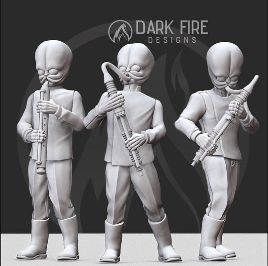 Cantina Wind Instrument Players - 3 Mini Bundle - SW Legion Compatible (38 - 40mm tall) Resin 3D Print - Dark Fire Designs - Gootzy Gaming