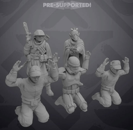 Captured Combatants Set 1 - 5 Miniature All In Bundle- SW Legion Compatible (38-40mm tall) Resin 3D Print - Skullforge Studios - Gootzy Gaming