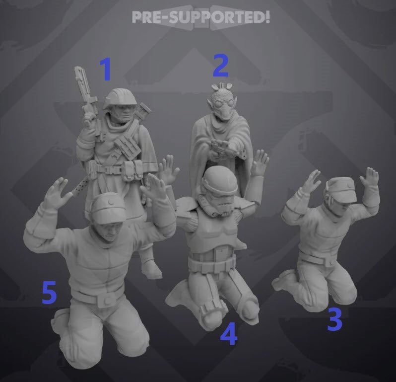 Captured Combatants Set 1 - Single Miniature - SW Legion Compatible (38 - 40mm tall) Resin 3D Print - Skullforge Studios - Gootzy Gaming