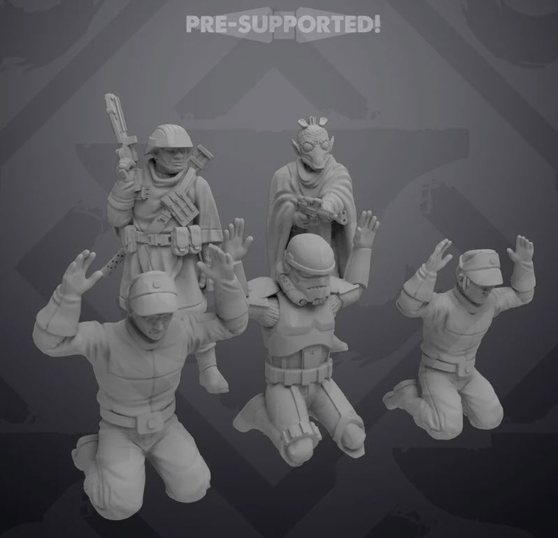 Captured Combatants Set 1 - Single Miniature - SW Legion Compatible (38-40mm tall) Resin 3D Print - Skullforge Studios - Gootzy Gaming