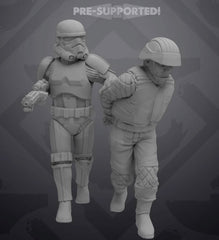 Captured Combatants Set 2- 5 Miniature All In Bundle- SW Legion Compatible (38-40mm tall) Resin 3D Print - Skullforge Studios - Gootzy Gaming