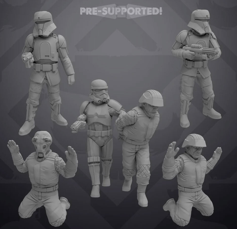 Captured Combatants Set 2 - 5 Miniature All In Bundle - SW Legion Compatible (38 - 40mm tall) Resin 3D Print - Skullforge Studios - Gootzy Gaming