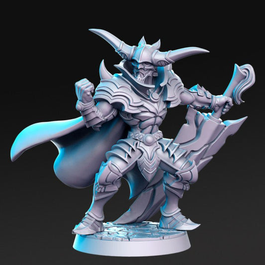 Chaotic Dark Knight - Single Roleplaying Miniature for D&D or Pathfinder - 32mm Scale Resin 3D Print - RN EStudios - Gootzy Gaming