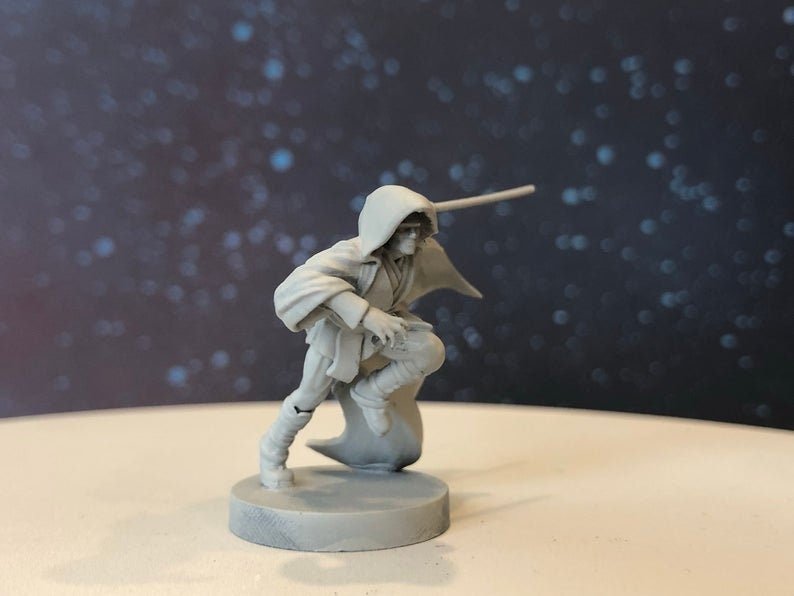 Charging Wizard Knight Miniature - SW Legion Compatible (38 - 40mm tall) Resin 3D Print - Dark Fire Designs - Gootzy Gaming