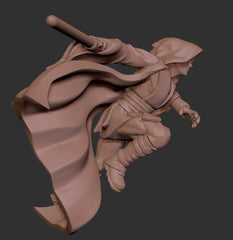Charging Wizard Knight Miniature - SW Legion Compatible (38 - 40mm tall) Resin 3D Print - Dark Fire Designs - Gootzy Gaming