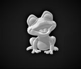 Chibi Frog Companion - Small Single Roleplaying Miniature for D&D or Pathfinder - 32mm Scale Detailed Resin 3D Print - Gootzy Gaming