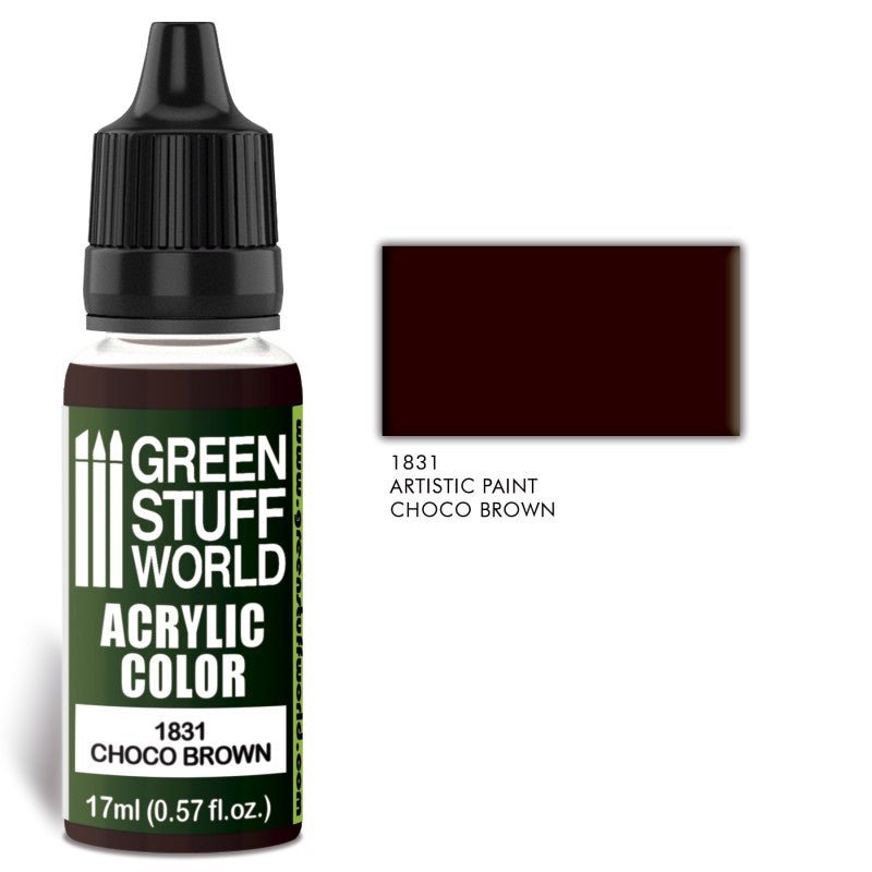 Choco Brown - Matte Acrylic Paint - Green Stuff World - 17 mL Dropper Bottle - Gootzy Gaming