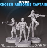 Chosen Airborne Captain - SW Legion Compatible (38-40mm tall) Resin 3D Print - Dark Fire Designs