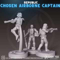 Chosen Airborne Captain - SW Legion Compatible (38-40mm tall) Resin 3D Print - Dark Fire Designs