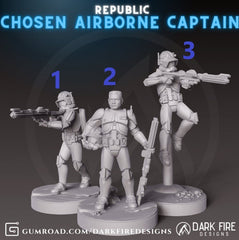 Chosen Airborne Captain - SW Legion Compatible (38 - 40mm tall) Resin 3D Print - Dark Fire Designs - Gootzy Gaming
