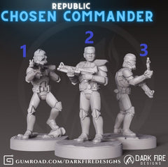 Chosen Clone Commander AP - SW Legion Compatible (38 - 40mm tall) Resin 3D Print - Dark Fire Designs - Gootzy Gaming