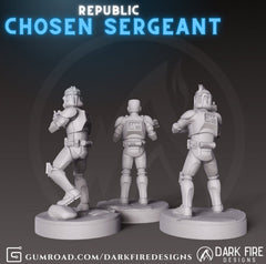 Chosen Clone Sergeant P1 AP - SW Legion Compatible (38 - 40mm tall) Resin 3D Print - Dark Fire Designs - Gootzy Gaming
