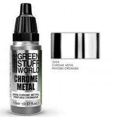 Chrome Metal - Chrome Metallic Paint - Green Stuff World - 17 mL Dropper Bottle - Gootzy Gaming