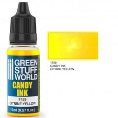 Citrine Yellow Candy Ink - Semi - Transparent Gloss Acrylic Ink - Green Stuff World - 17 mL Dropper Bottle - Gootzy Gaming